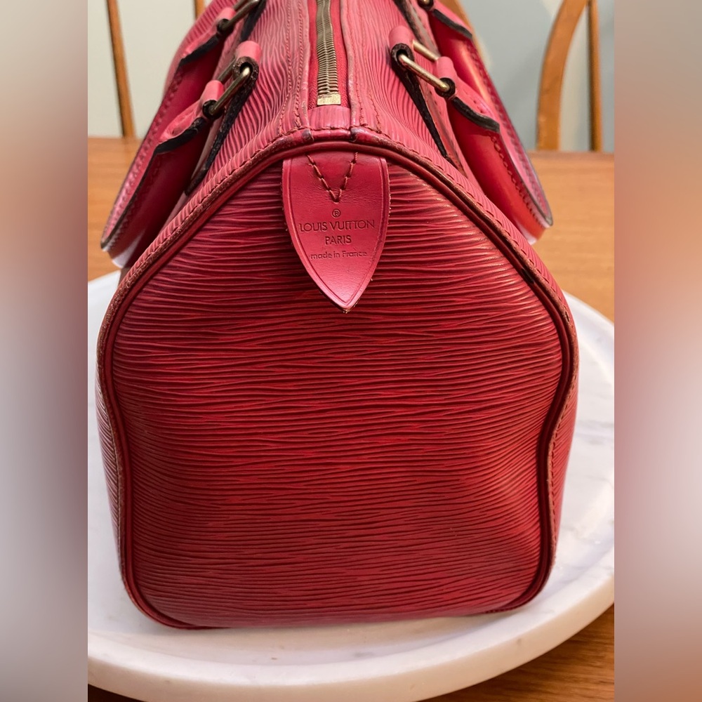 Louis Vuitton Red Epi Speedy 25 Leather Satchel - Picture 3 of 16